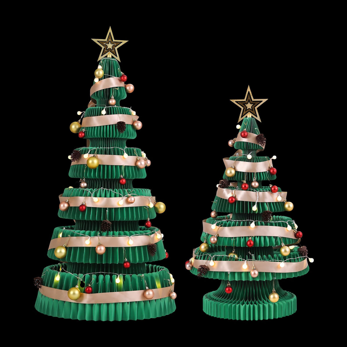 Jingle Jollys 3PCS Christmas Tree Decoration Lights Foldable Easy Setup Tree