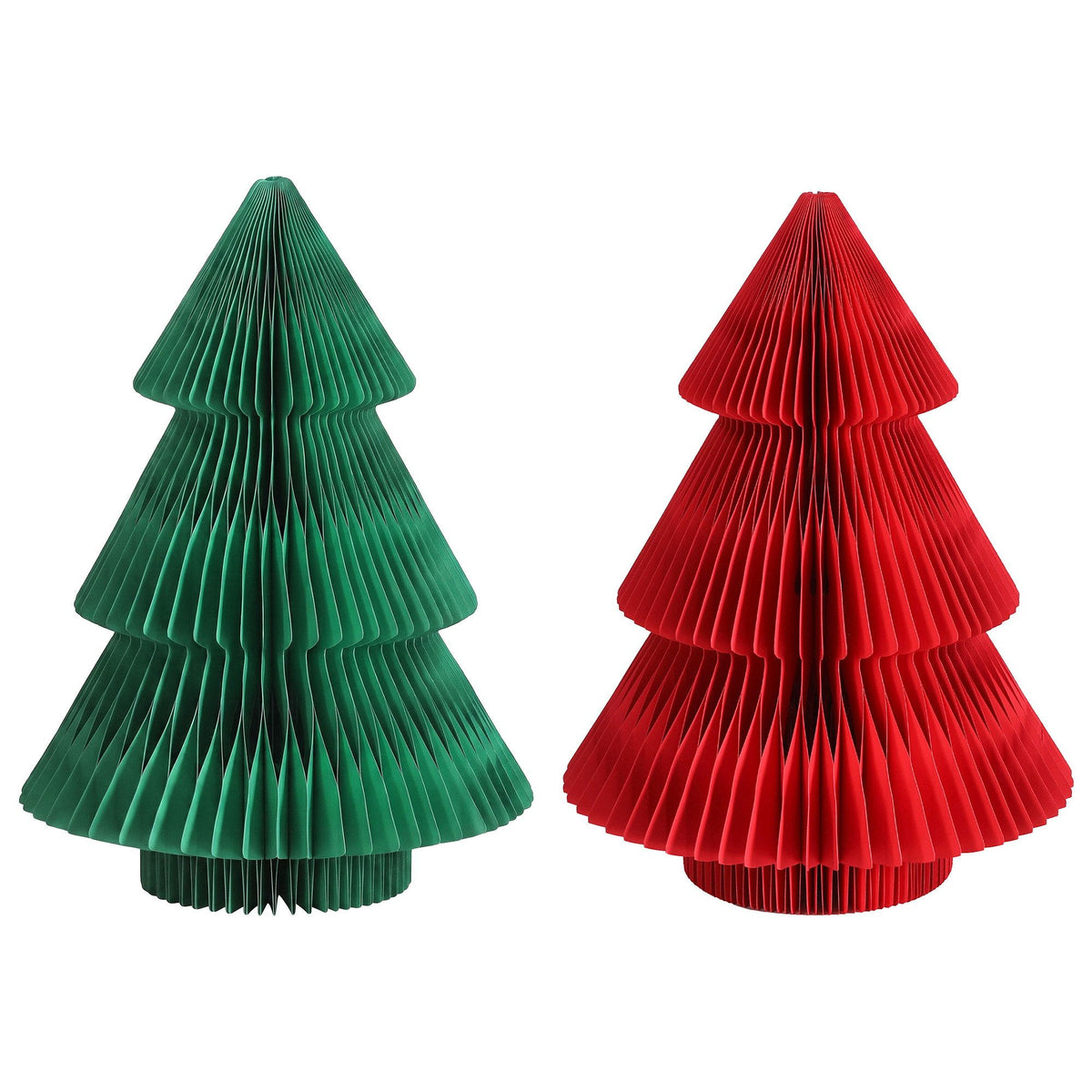 Jingle Jollys 2X Folding Christmas Tree Honeycomb 3D 47cm Red&Green