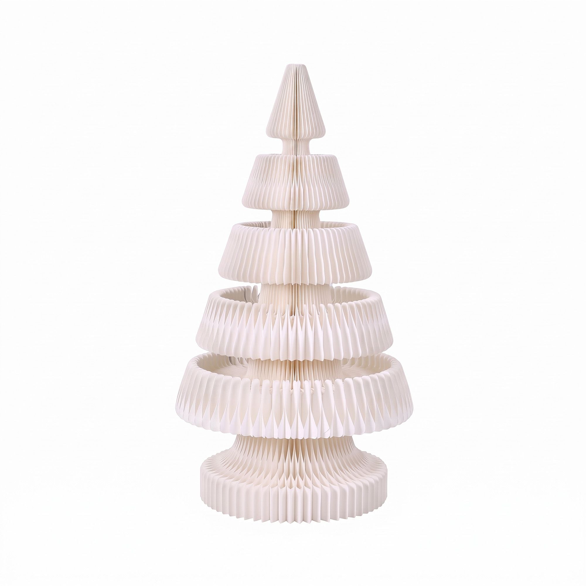 Jingle Jollys Paper Christmas Tree 114CM w/ Star Topper LEDs White