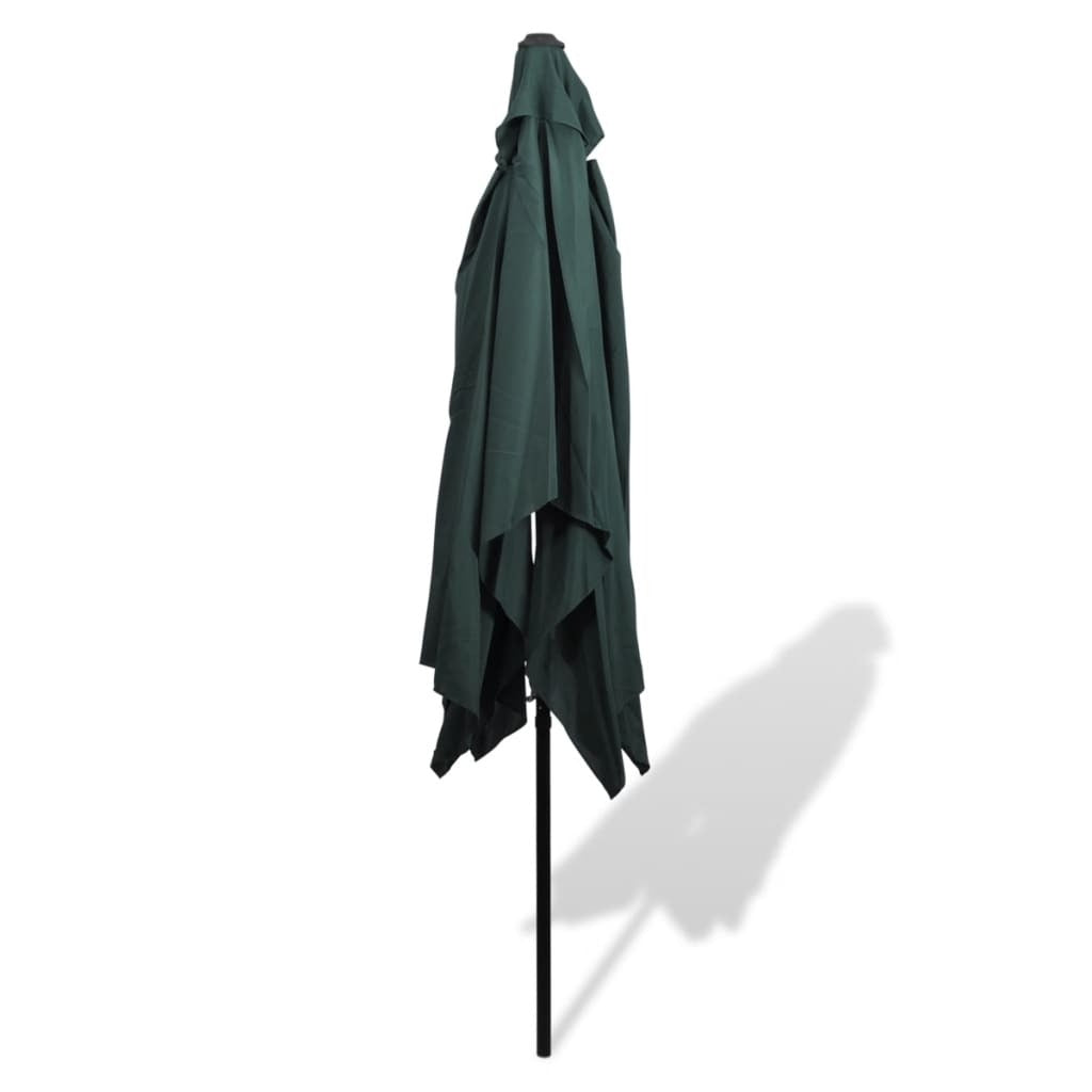 Garden Parasol Rectangular 200x300cm Steel Pole Crank Tilt UV Protect Green