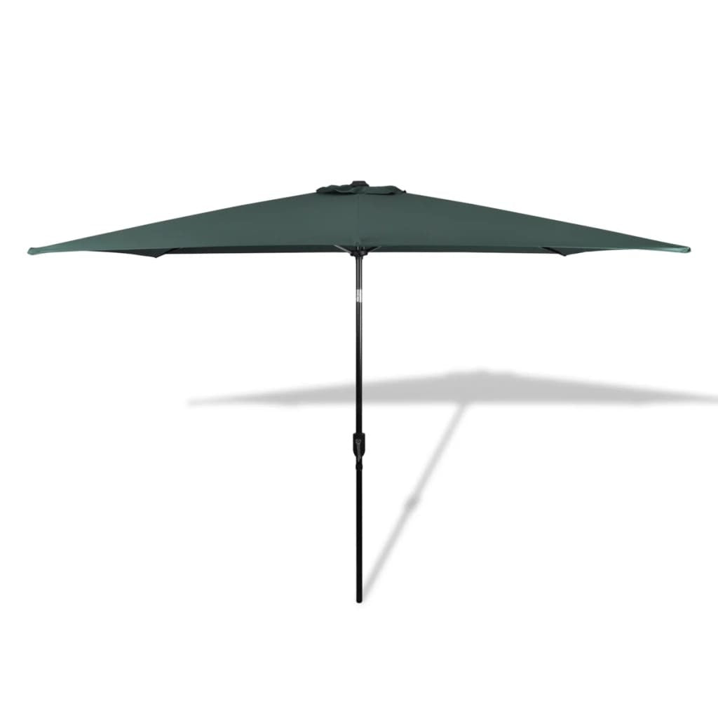 Garden Parasol Rectangular 200x300cm Steel Pole Crank Tilt UV Protect Green