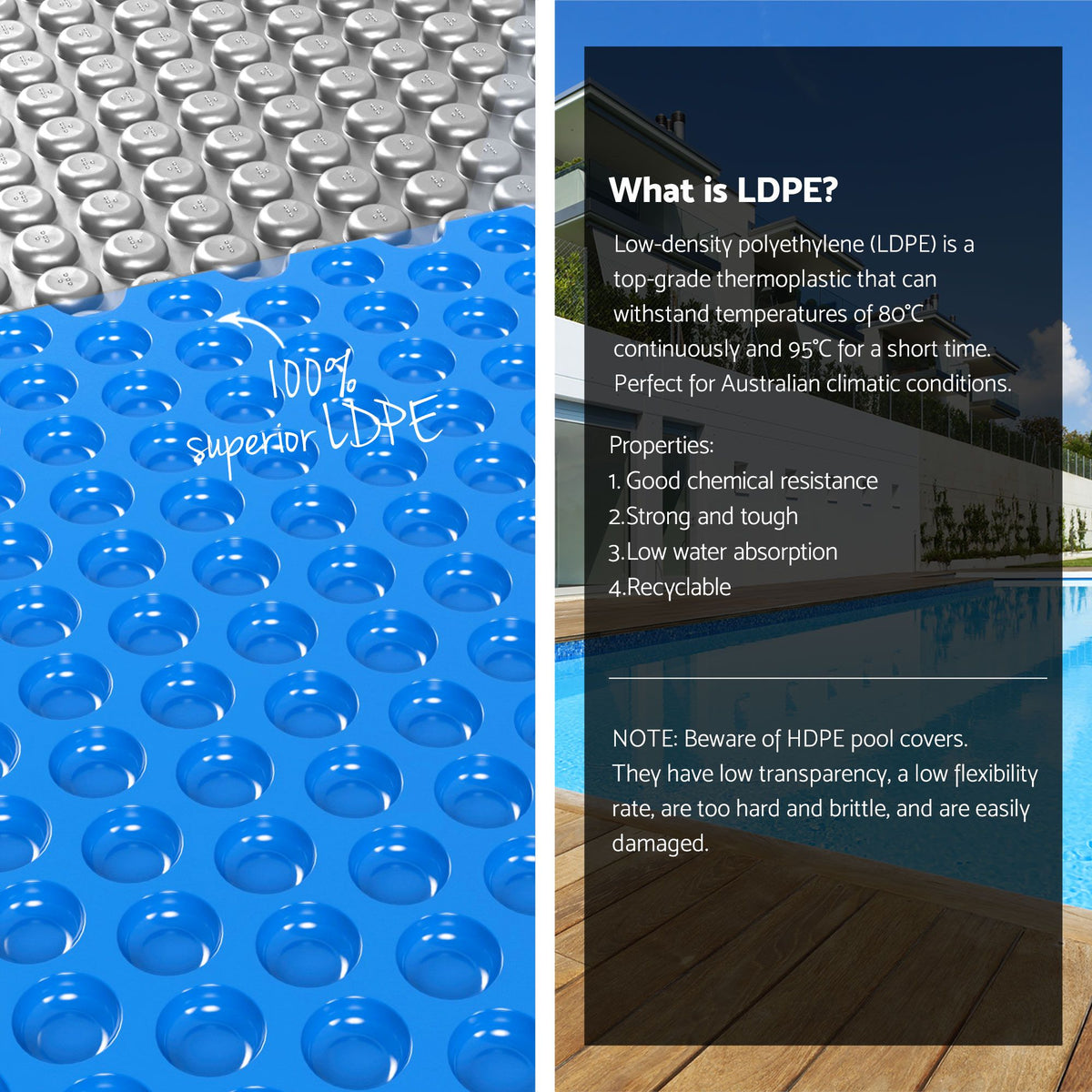 Aqua Buddy Pool Cover 600 Micron 9.5x5m w/ Roller 5.55m Swimming Pools Sliver Solar Blanket