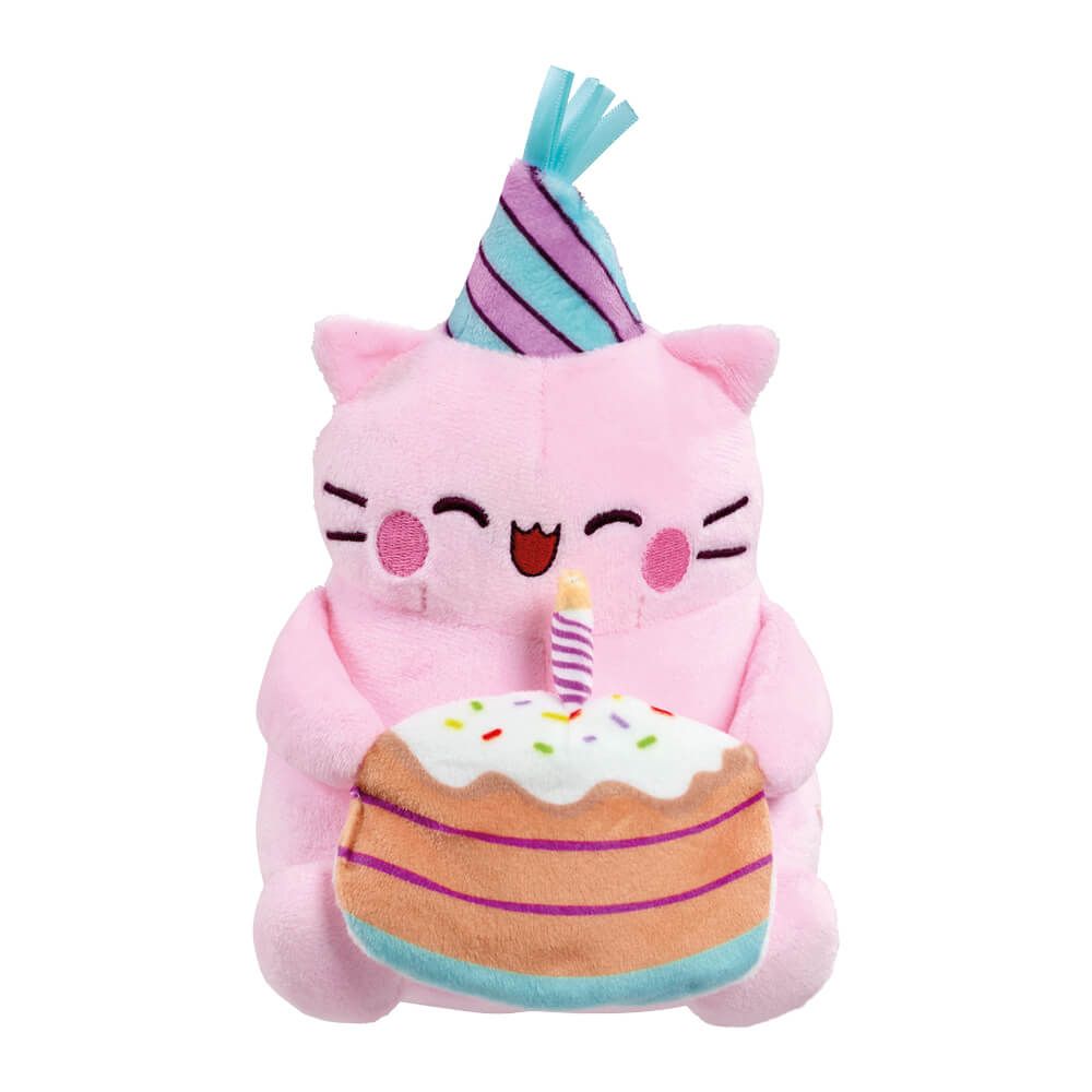 Pembe The Pink Cat Happy Birthday Small Plush Toy Cake Party Hat Keepsake Gift