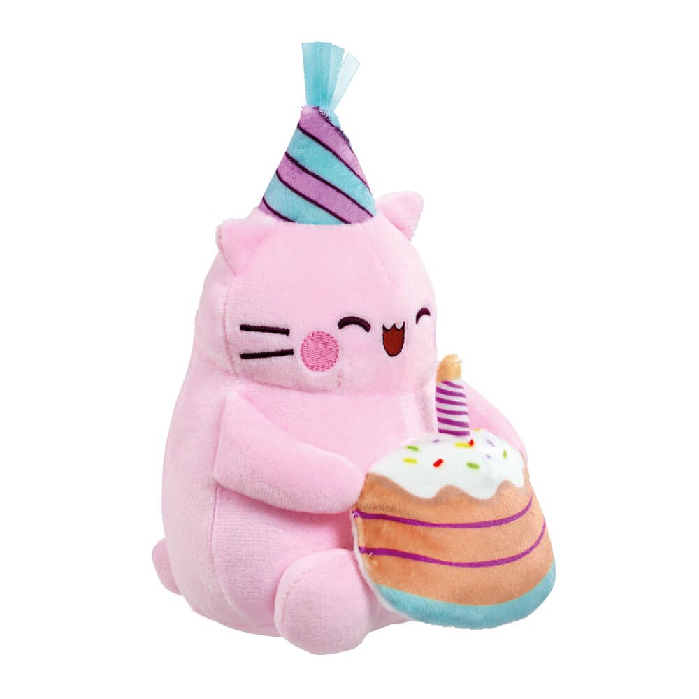 Pembe The Pink Cat Happy Birthday Small Plush Toy Cake Party Hat Keepsake Gift