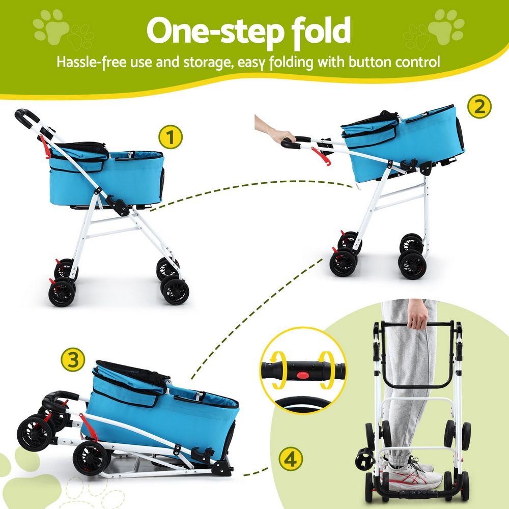 i.Pet 2-Tier Pet Stroller 25kg Capacity & 400pcs Training Pads Combo