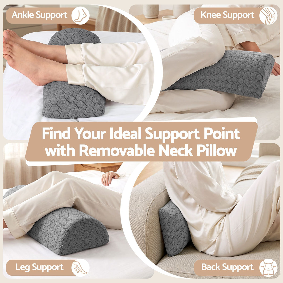 Giselle Bed Wedge Pillow for Headboard Triangle Pillow for Reading and Sleeping