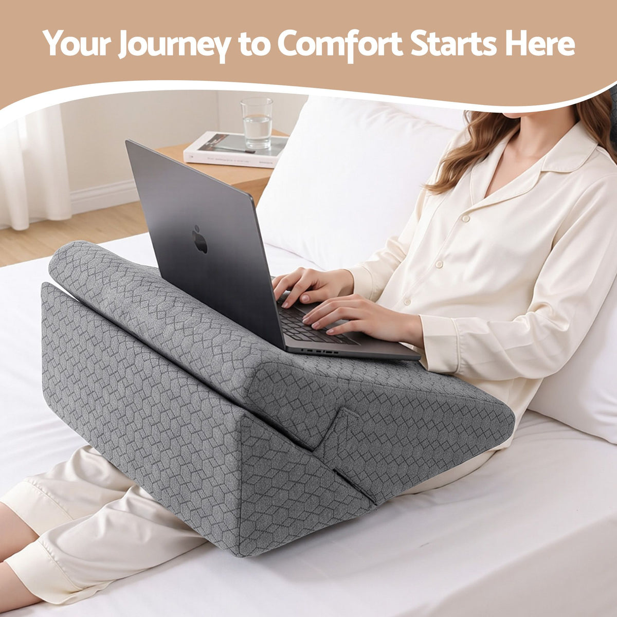 Giselle Bed Wedge Pillow for Headboard Triangle Pillow for Reading and Sleeping