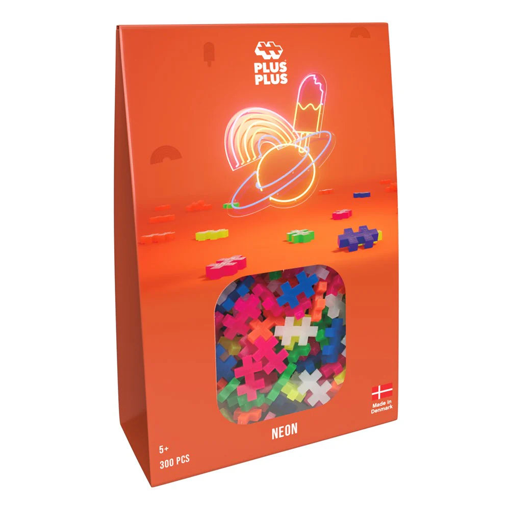 Plus-Plus Neon 300 Piece Creative Building Construction Set for Kids