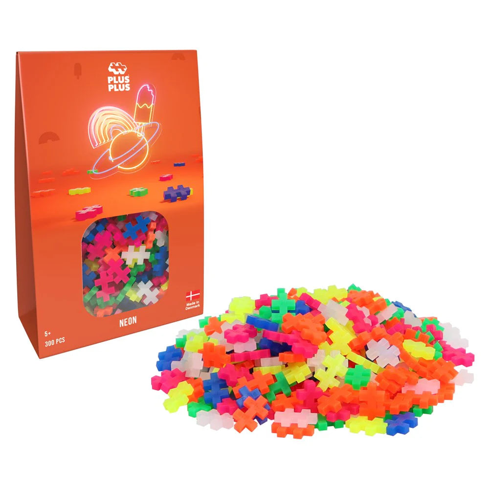 Plus-Plus Neon 300 Piece Creative Building Construction Set for Kids