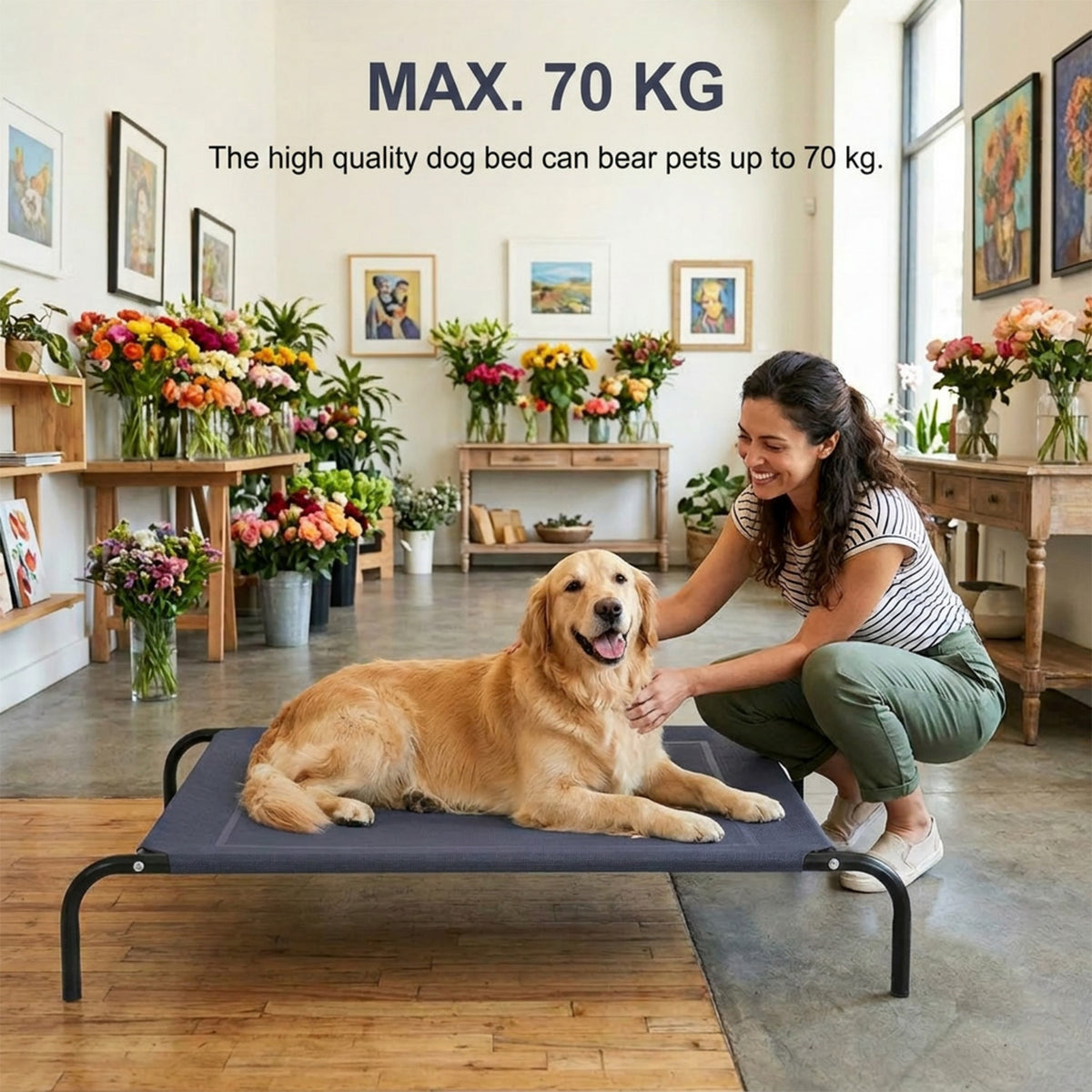 Elevated Pet Bed for Large Dogs Cot for Indoor and Outdoor Home Furniture