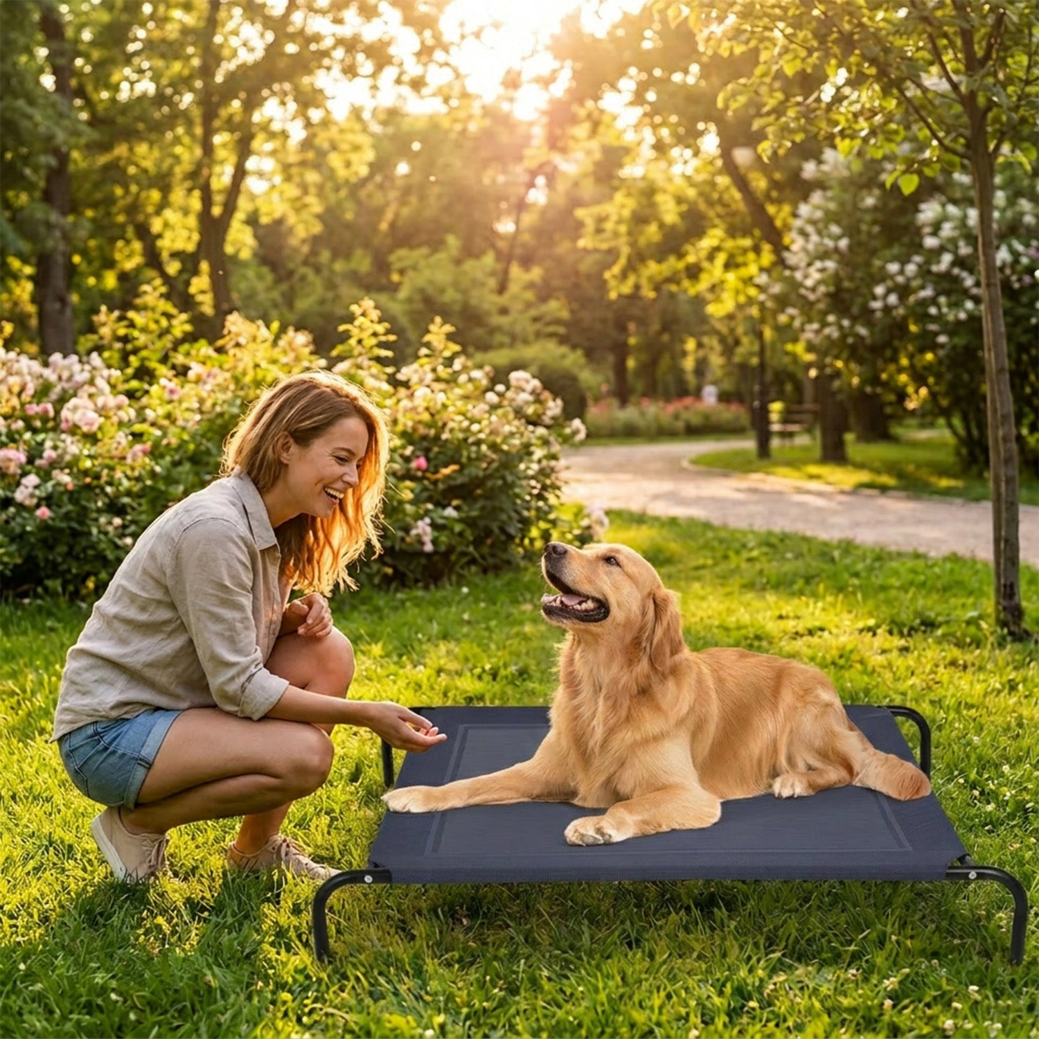 Elevated Pet Bed for Large Dogs Cot for Indoor and Outdoor Home Furniture