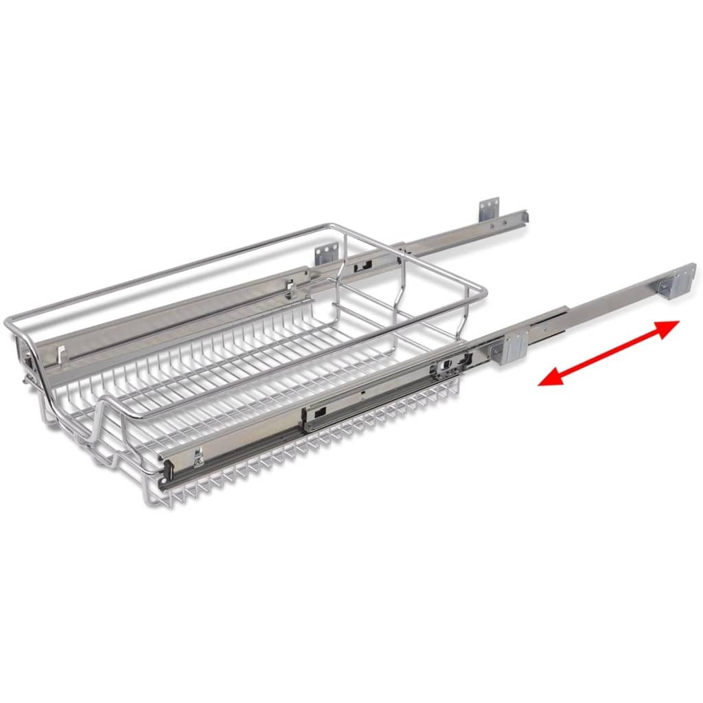 Pull-Out Wire Baskets 2 pcs Silver 400 mm