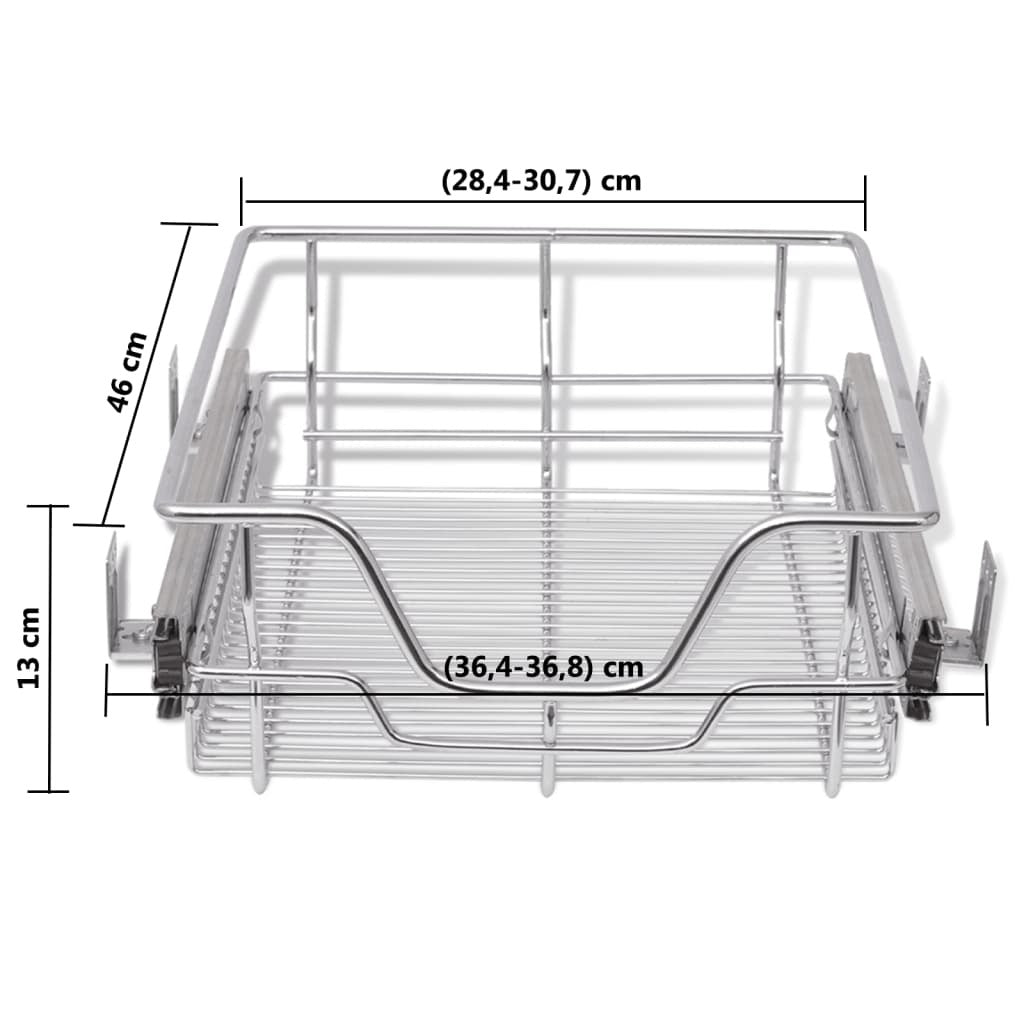 Pull-Out Wire Baskets 2 pcs Silver 400 mm