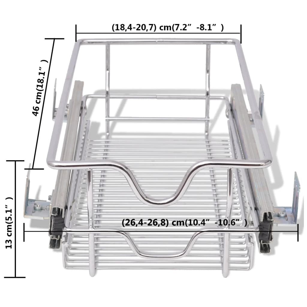 Pull-Out Wire Baskets 2 pcs Silver 300 mm