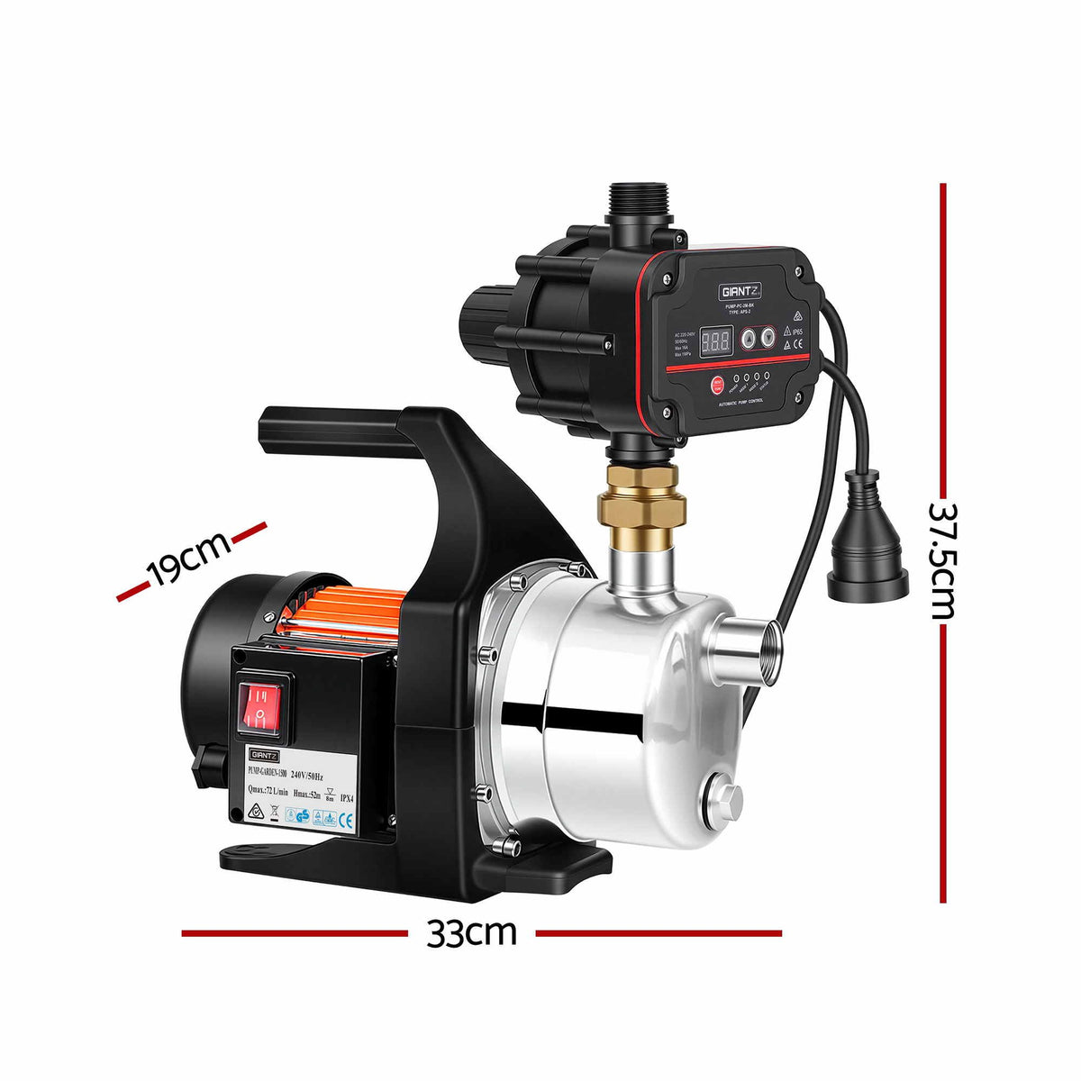 Giantz Garden Water Pump Auto Controller Tank Rain Farm Irrigation 1500W Max