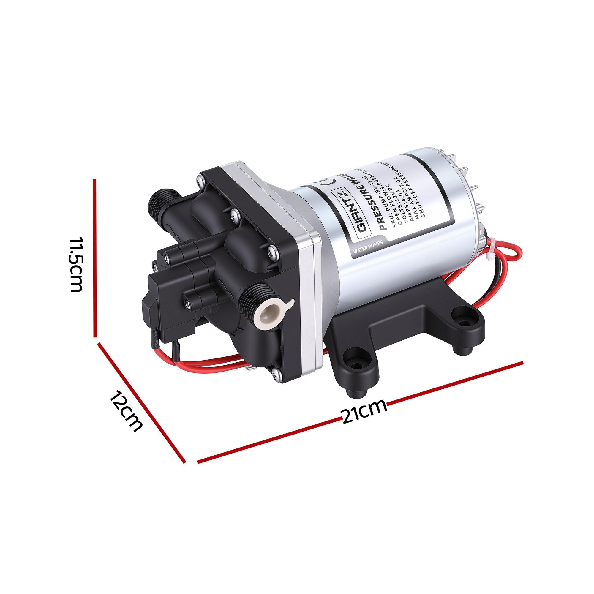 Giantz 12V DC Water Pump 3 GPM Self-Priming RV Water Pressure Pump with Automatic Pressure Switch