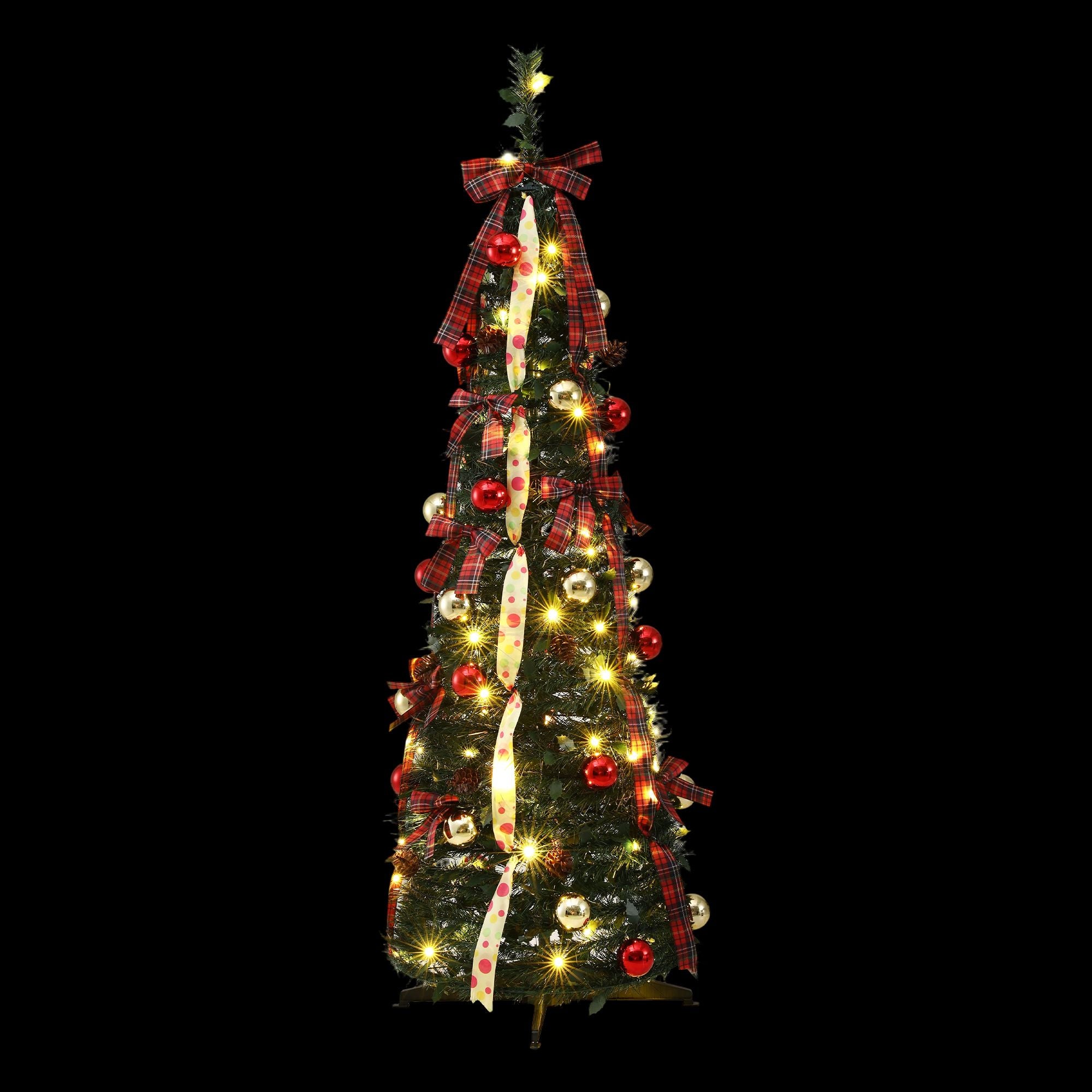 Jingle Jollys Pop Up Christmas Tree Pre Decorated Artificial 160cm