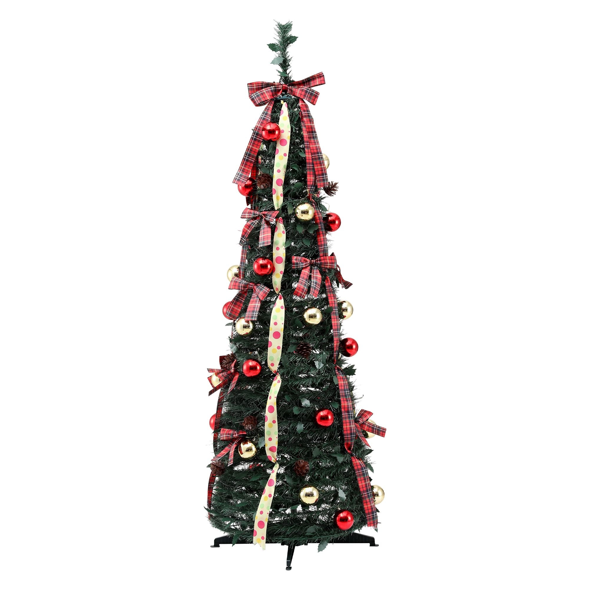 Jingle Jollys Pop Up Christmas Tree Pre Decorated Artificial 160cm