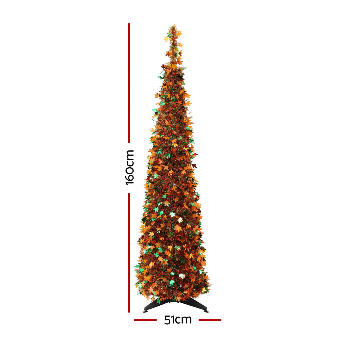 Jingle Jollys 160cm Pop Up Artificial Christmas Tree Golden Maple Leaf