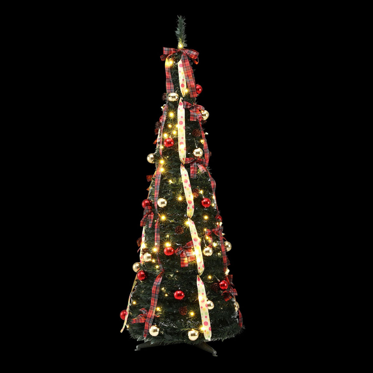 Jingle Jollys Pop Up Christmas Tree Pre Decorated Artificial 197cm