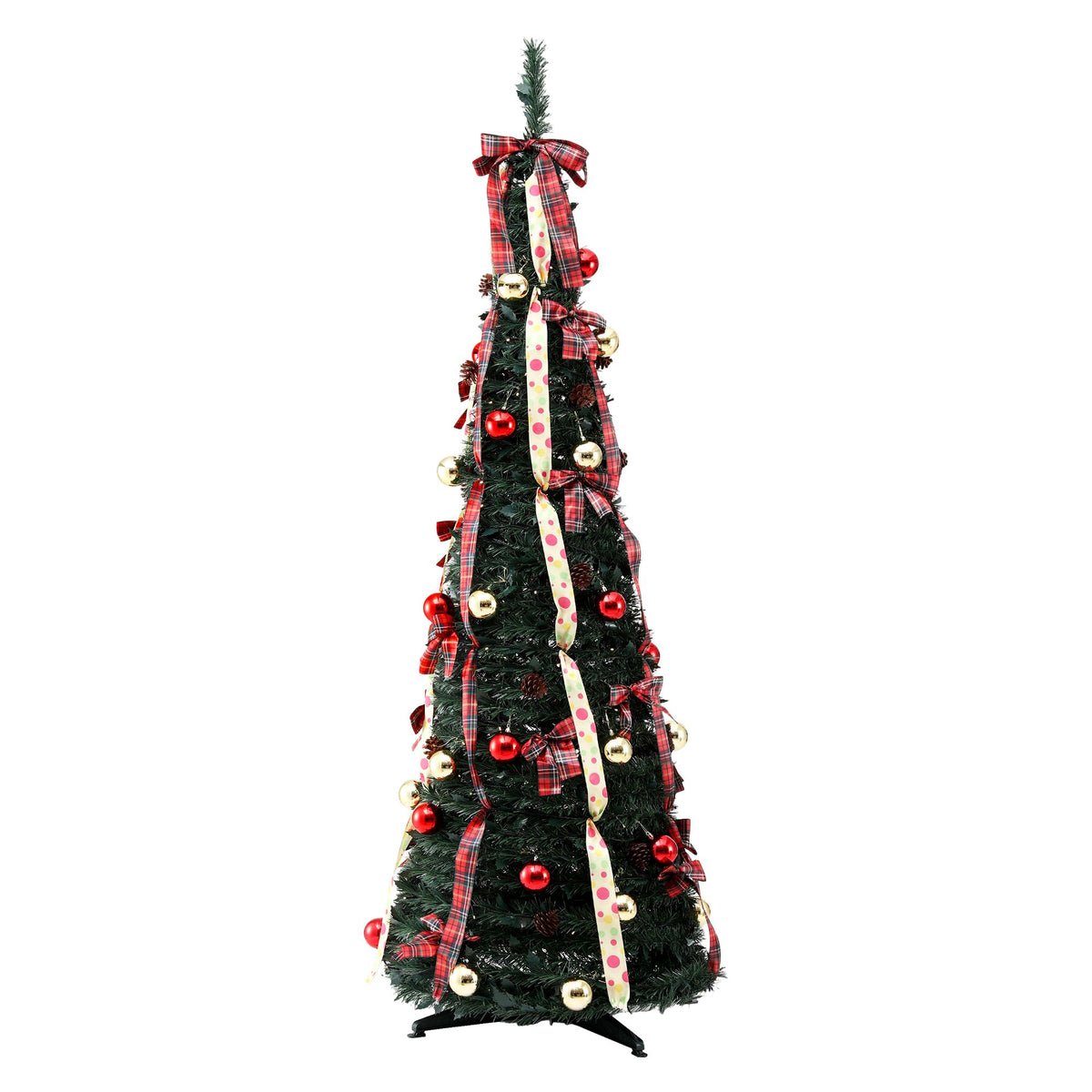 Jingle Jollys Pop Up Christmas Tree Pre Decorated Artificial 197cm
