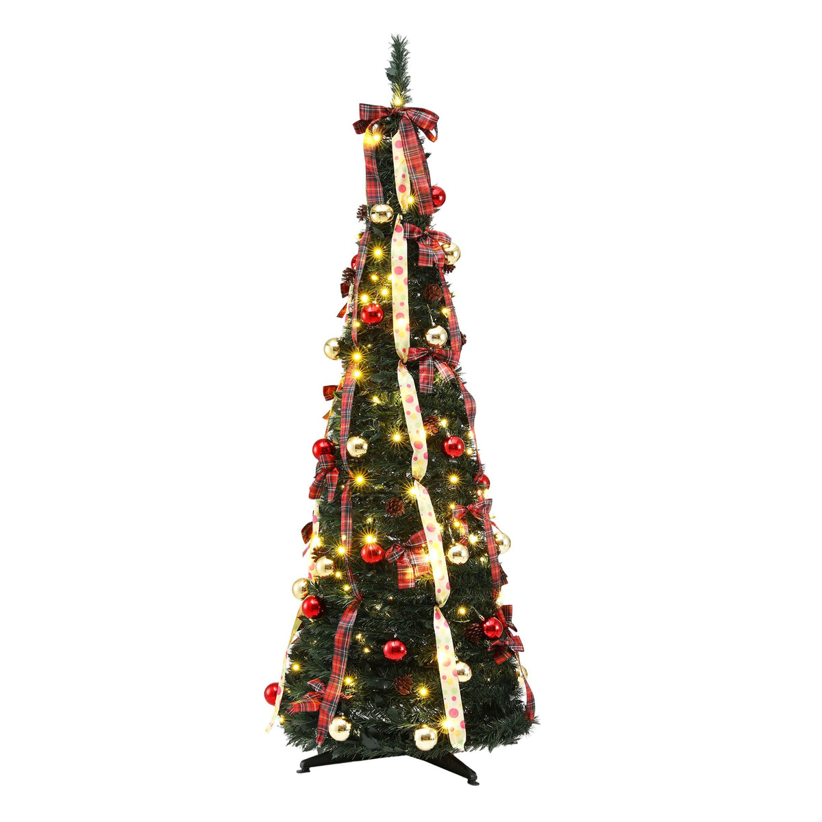 Jingle Jollys Pop Up Christmas Tree Pre Decorated Artificial 197cm