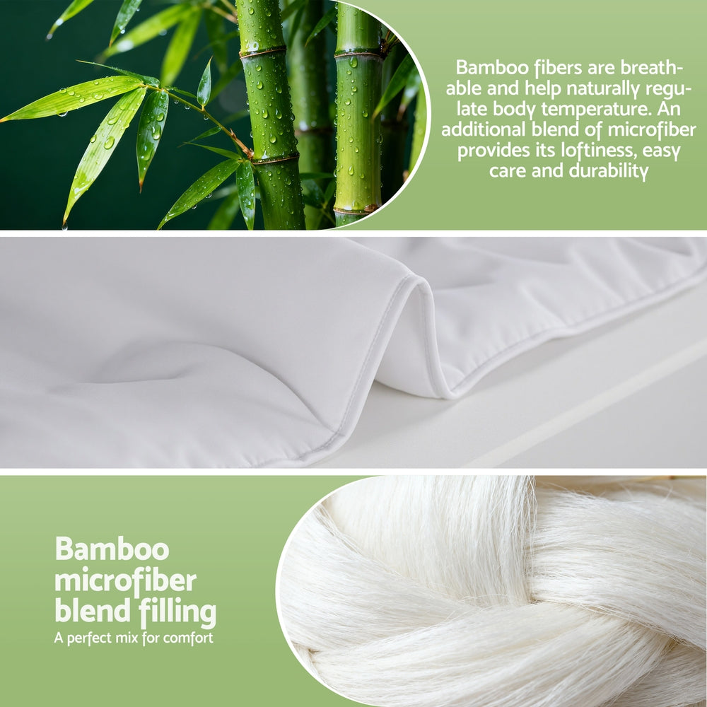 Giselle Bedding 200GSM Bamboo Summer Quilts All Season Doona Duvet Lightweight Double