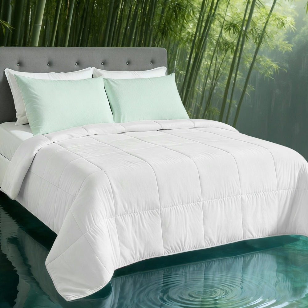 Giselle Bedding 200GSM Bamboo Quilts All Season Doona Duvet Lightweight Super King