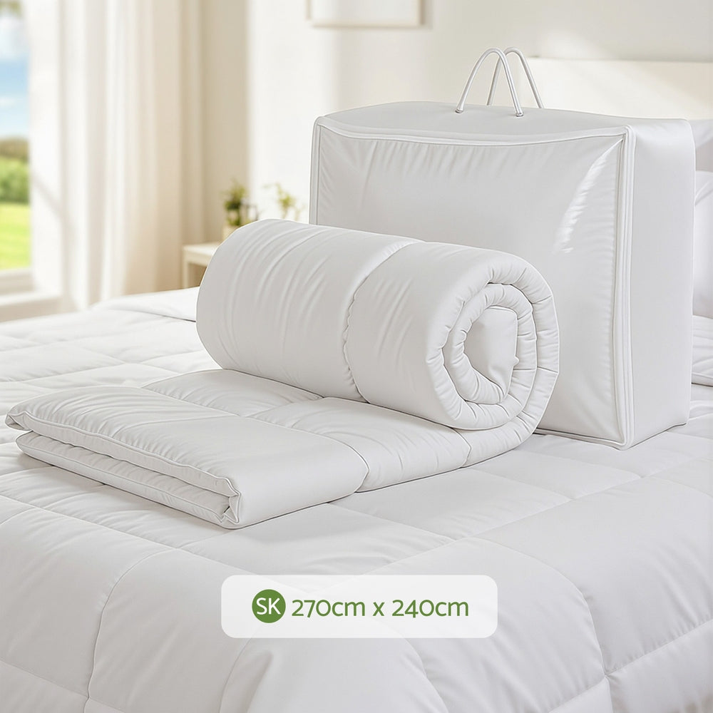 Giselle Bedding 200GSM Bamboo Quilts All Season Doona Duvet Lightweight Super King