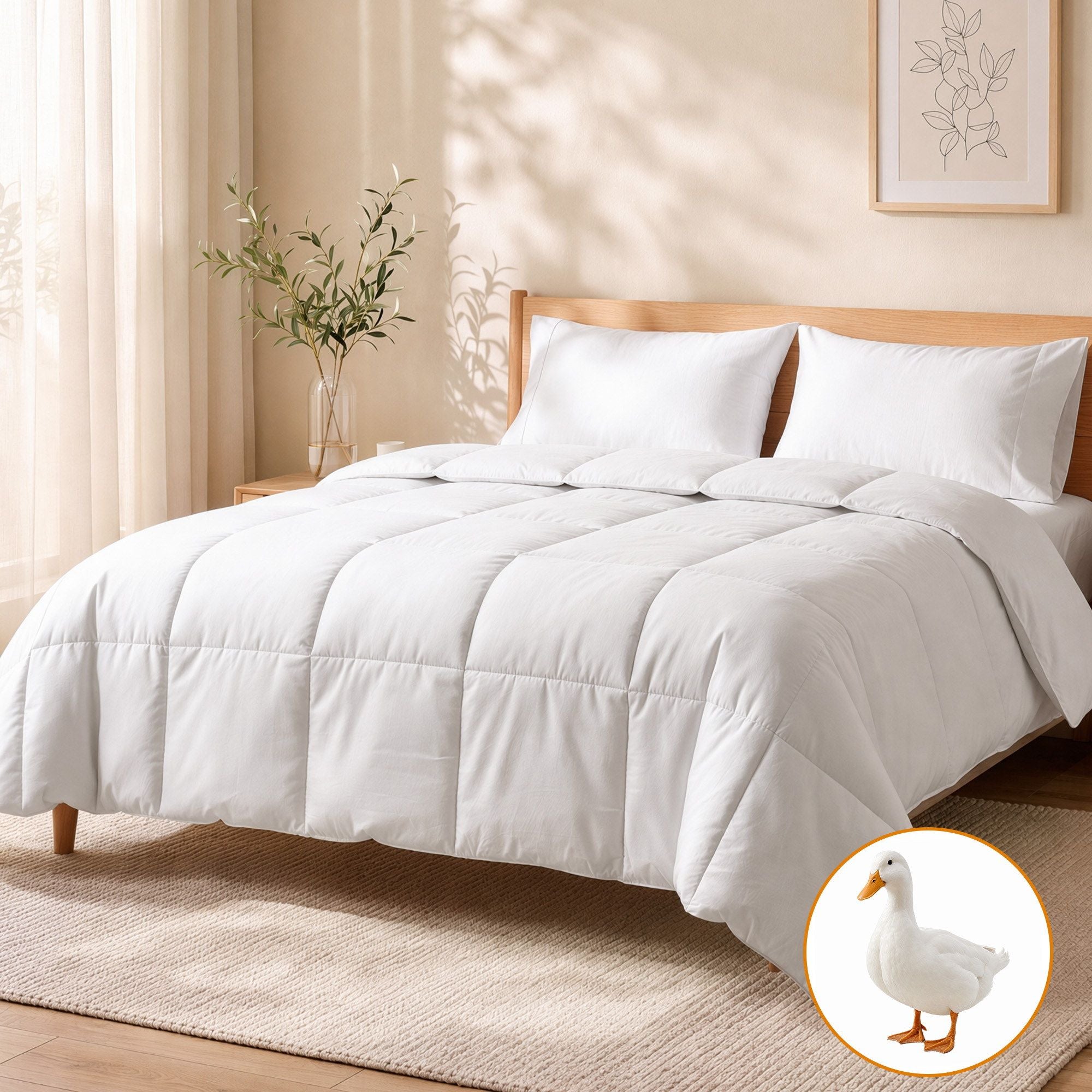 Giselle Bedding Super King Quilt, 200GSM Summer Duck Down Feather Doona Insert