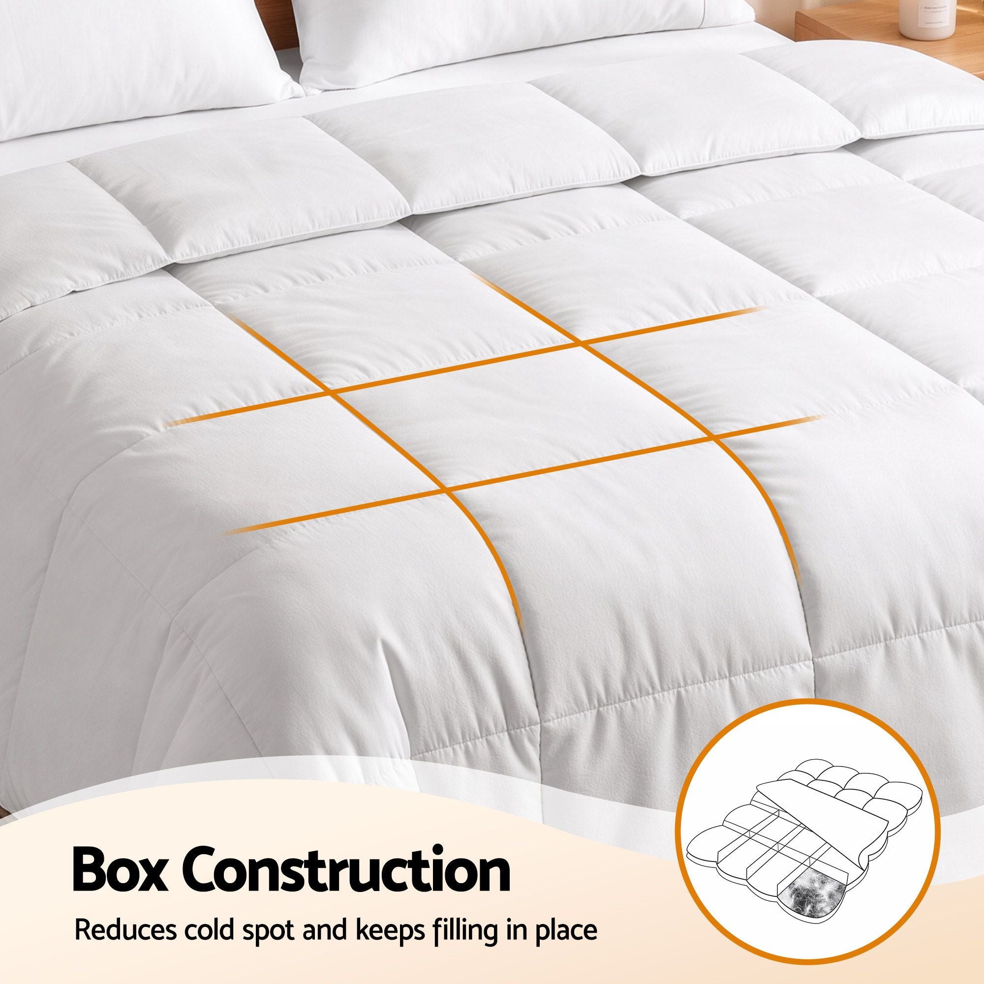 Giselle Bedding Super King Quilt, 200GSM Summer Duck Down Feather Doona Insert
