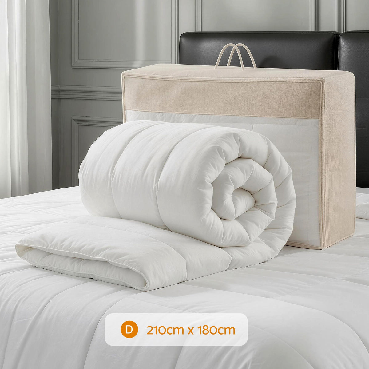 Giselle Bedding Wool Quilt 800GSM Extra Thick Double Doona Baffle Box Construction