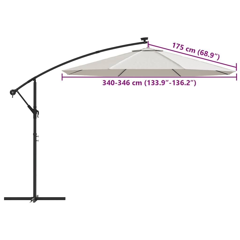 Replacement Fabric Cantilever Umbrella Cover 350cm UV Protect Sand White