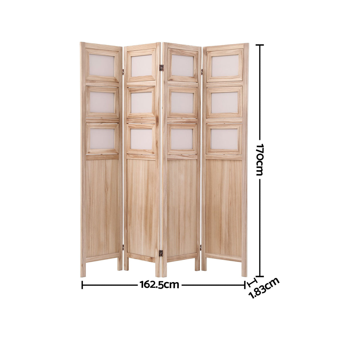 Artiss Room Divider 4 Panel Folding Privacy Screen Photo Frame Solid Wood