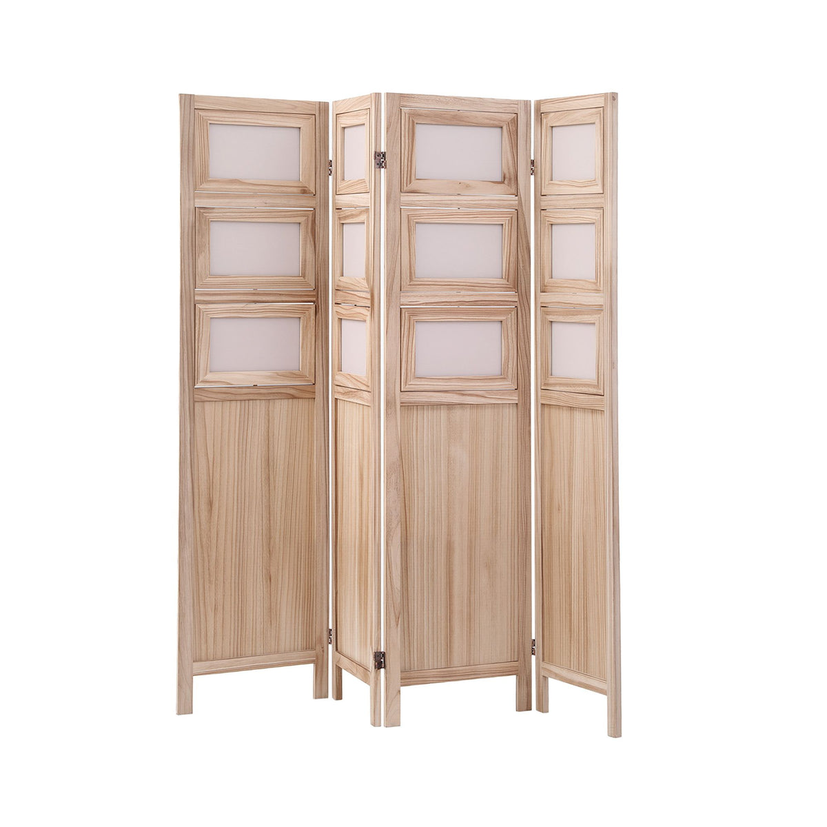 Artiss Room Divider 4 Panel Folding Privacy Screen Photo Frame Solid Wood