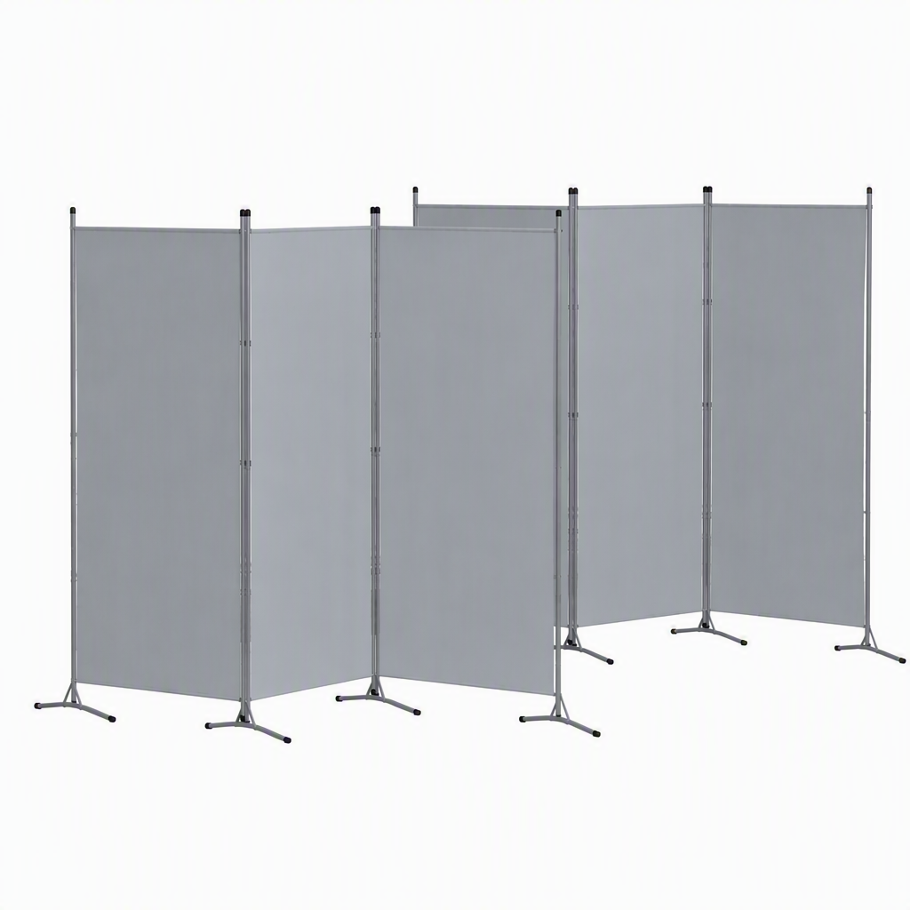 Artiss 3 Panel Room Divider Set of 2 Folding Privacy Screen Fabric Grey