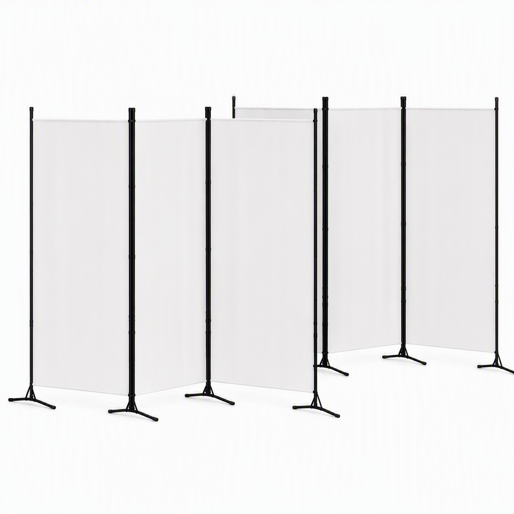 Artiss 3 Panel Room Divider Set of 2 Folding Privacy Screen Fabric White