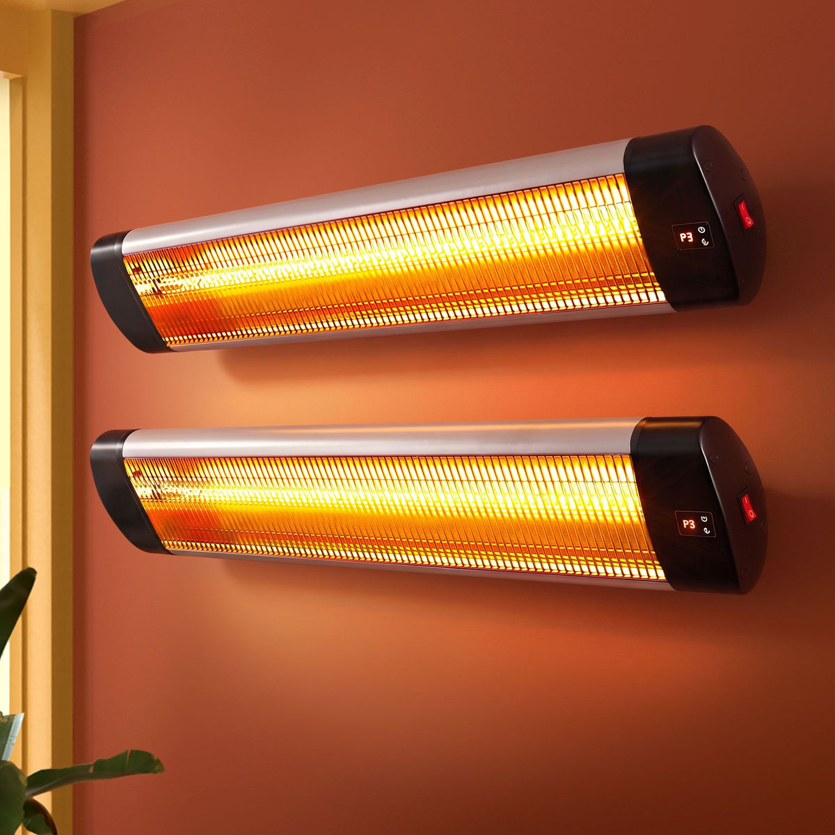 Devanti 2PCS Radiant Strip Heater Electric Infrared 3000W Outdoor Indoor Heating