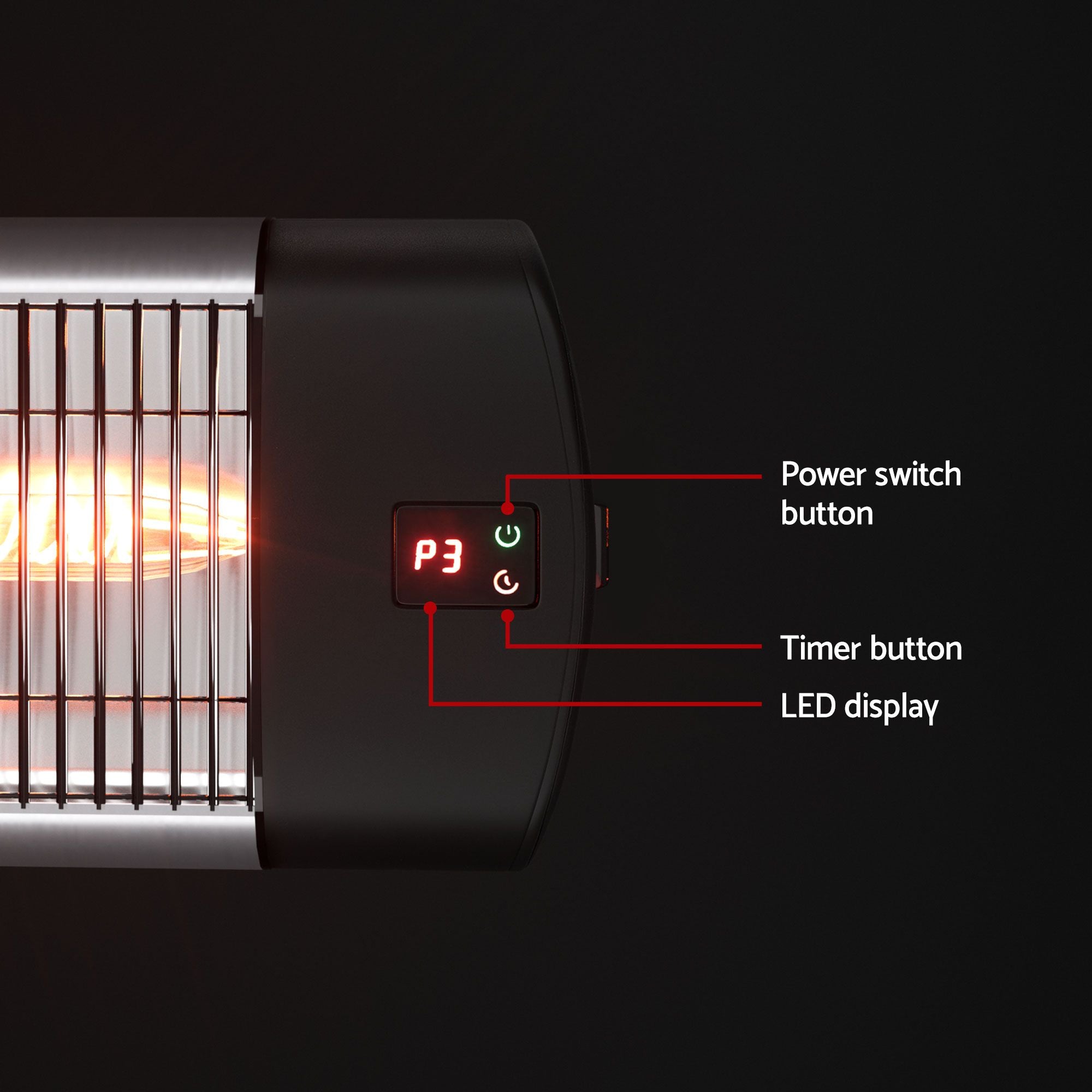 Devanti 2PCS Radiant Strip Heater Electric Infrared 3000W Outdoor Indoor Heating
