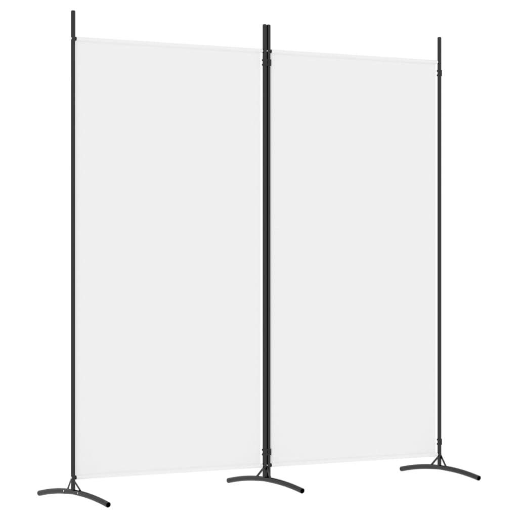 2-Panel Room Divider White 175x180 cm Fabric