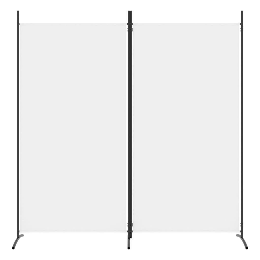 2-Panel Room Divider White 175x180 cm Fabric