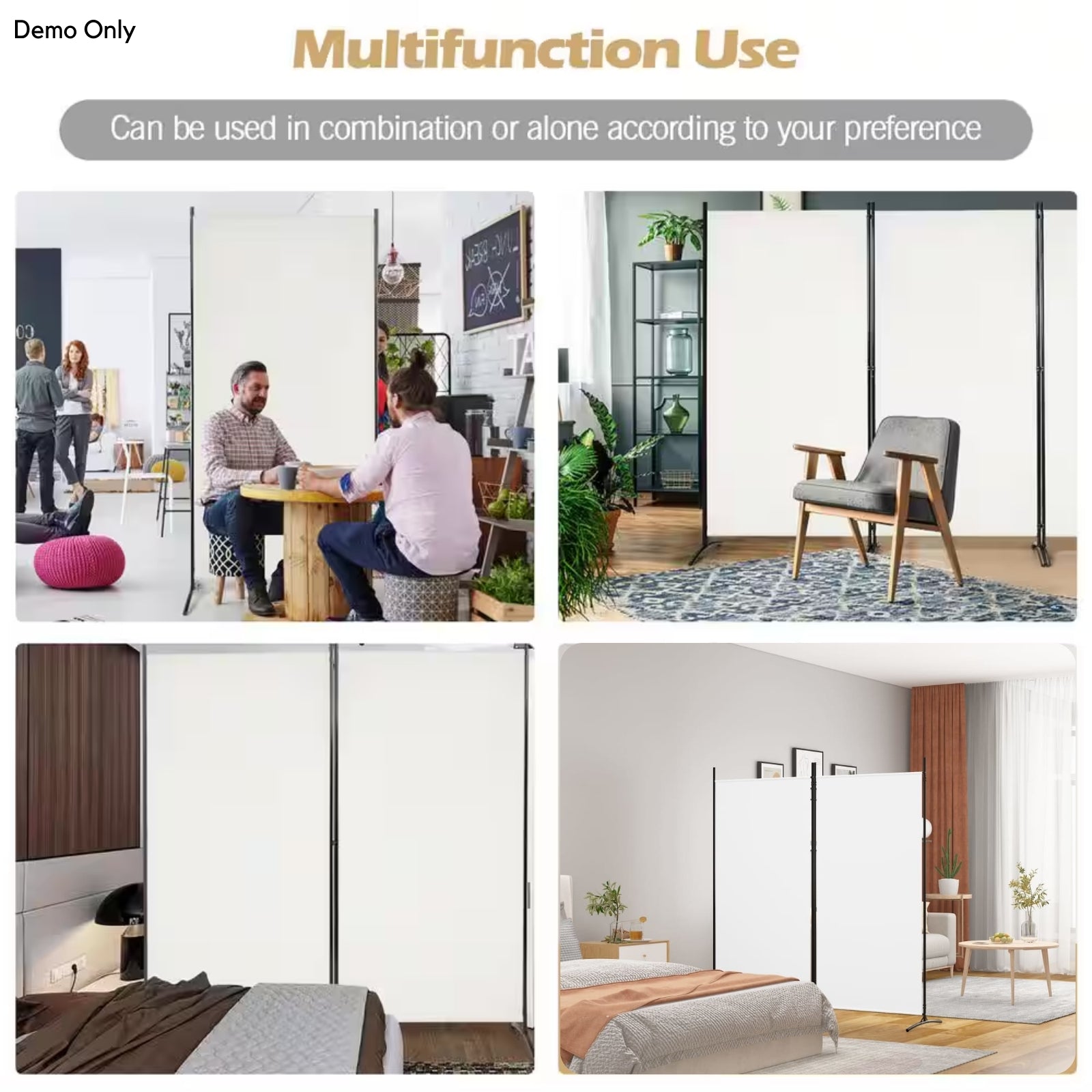 2-Panel Room Divider White 175x180 cm Fabric