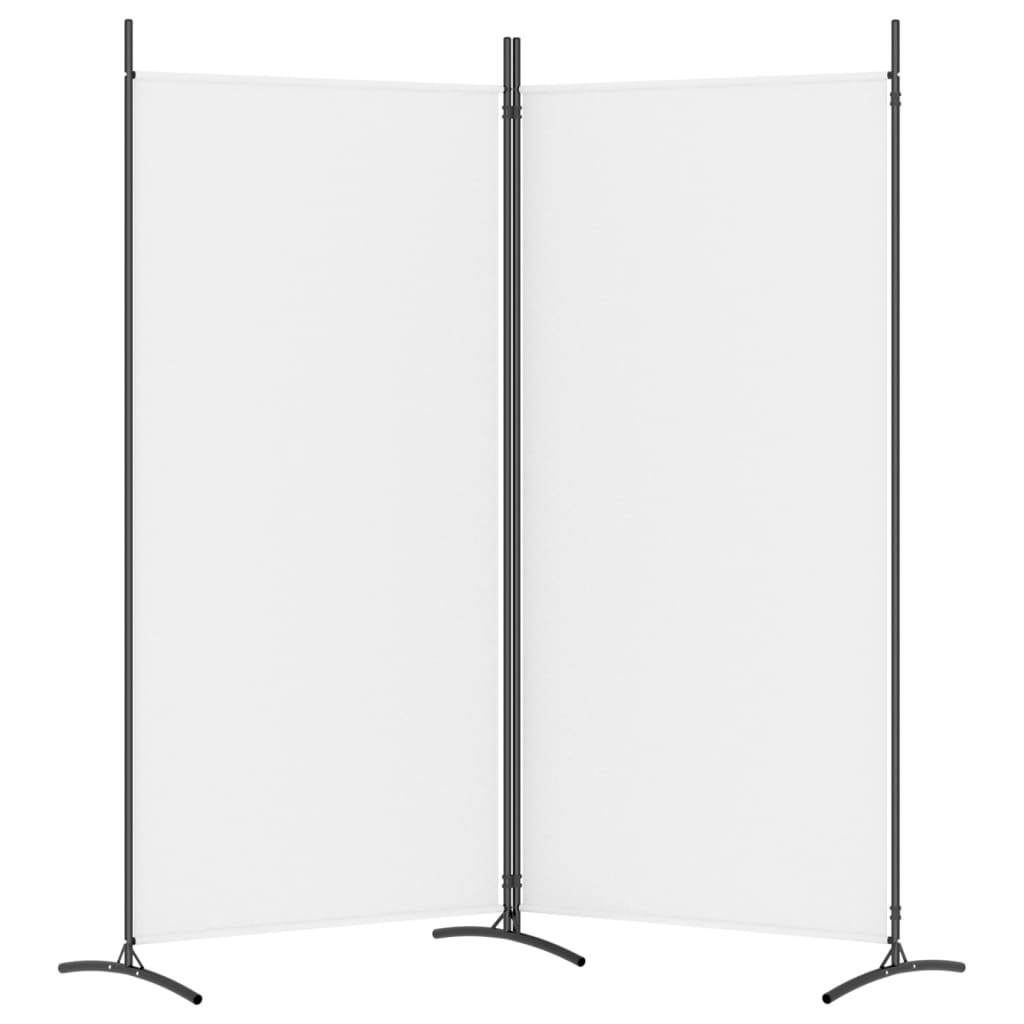 2-Panel Room Divider White 175x180 cm Fabric