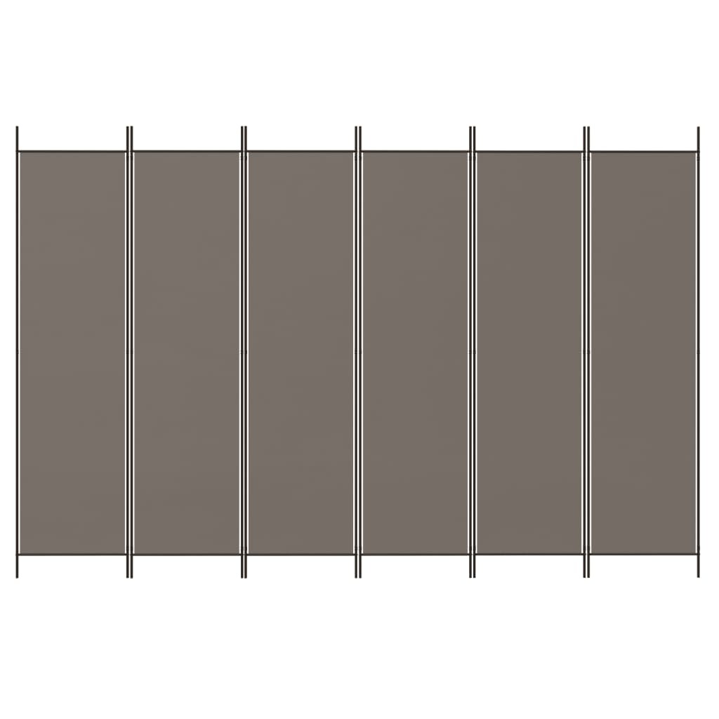6-Panel Room Divider Anthracite 300x200 cm Fabric