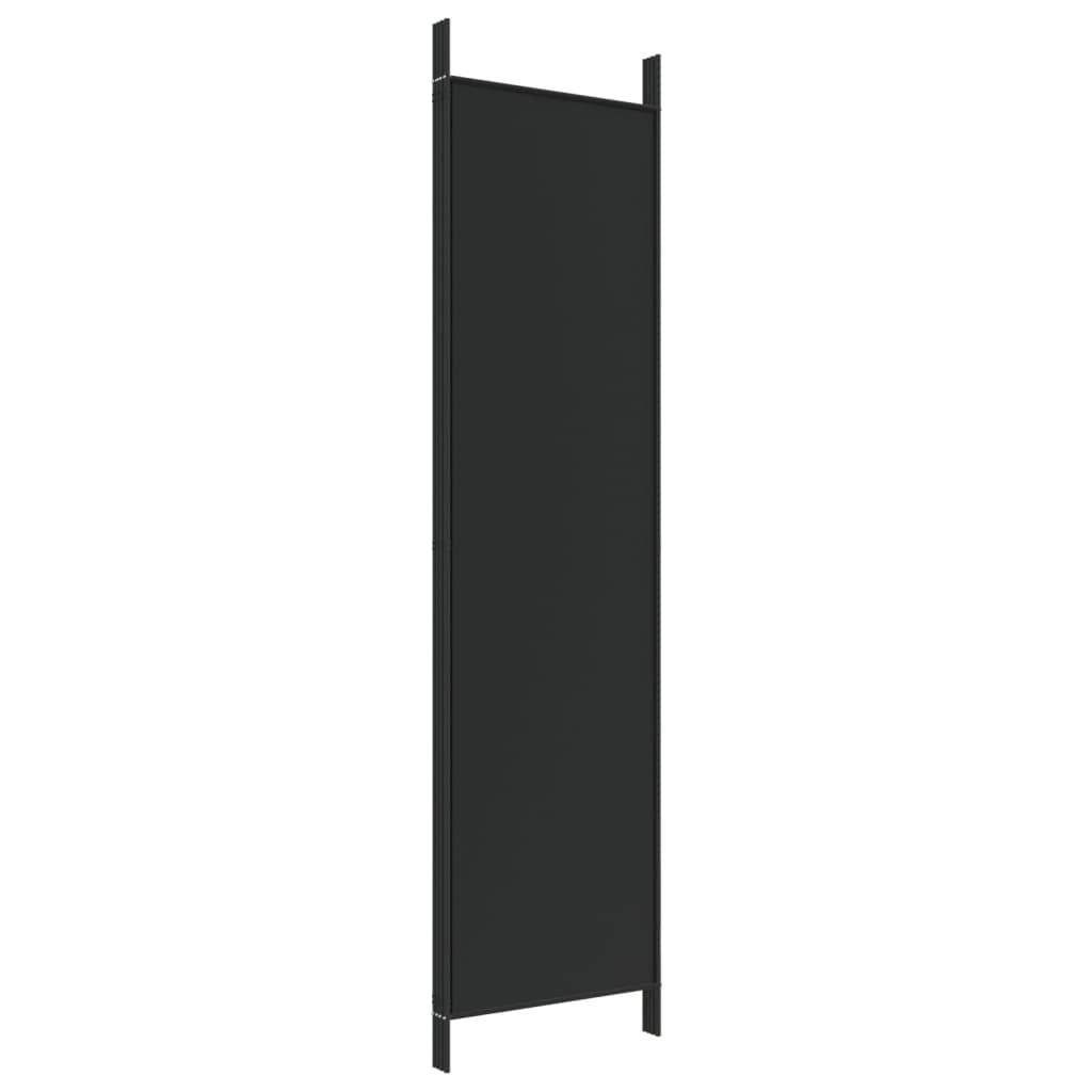 4-Panel Room Divider Black 200x200 cm Fabric