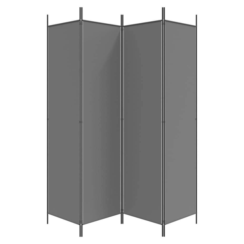 4-Panel Room Divider Anthracite 200x200 cm Fabric