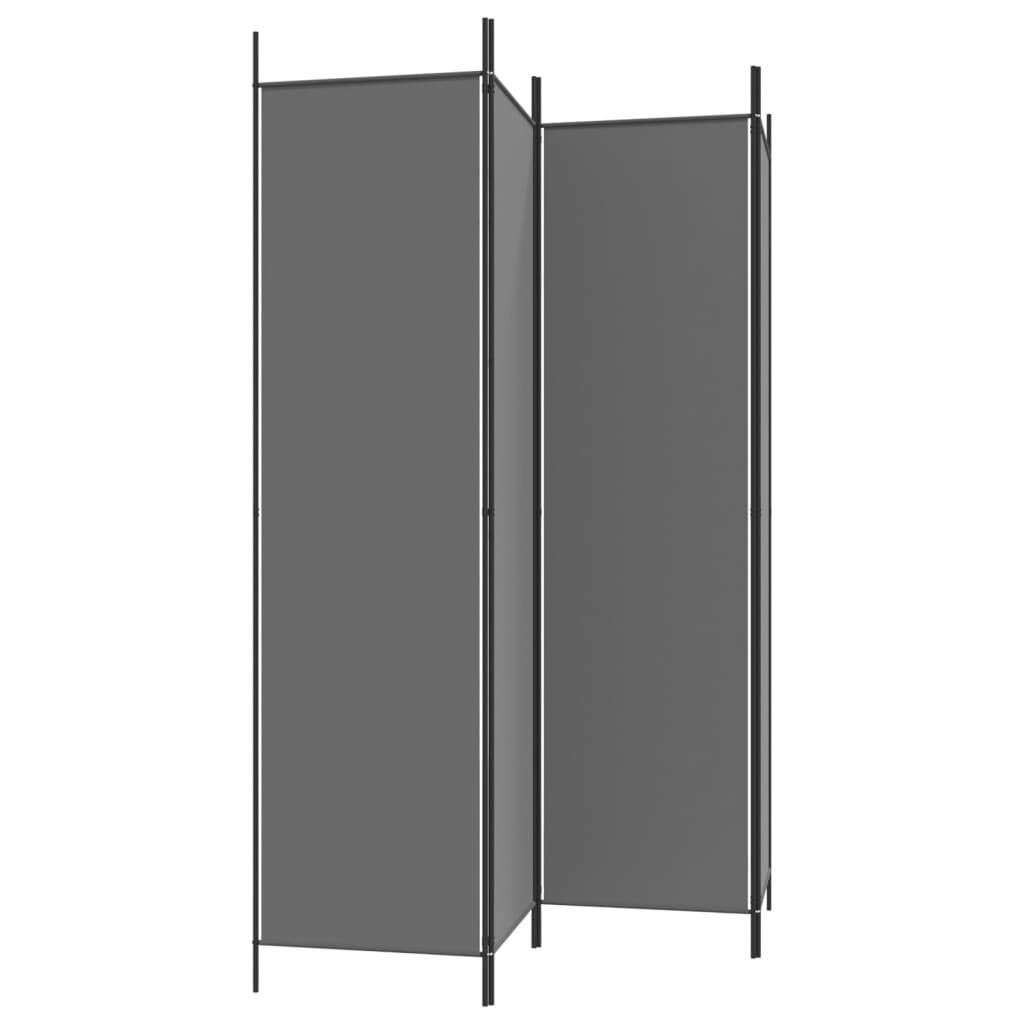 4-Panel Room Divider Anthracite 200x200 cm Fabric