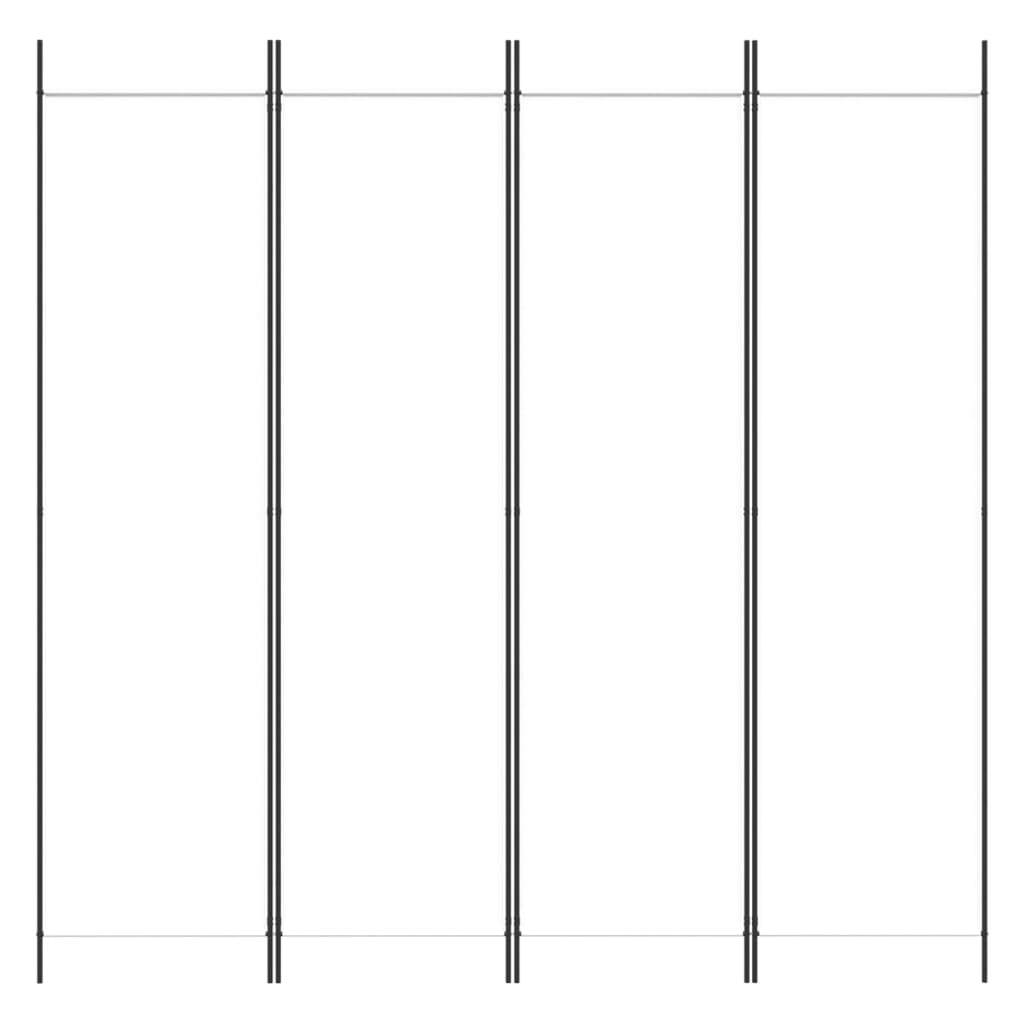 4-Panel Room Divider White 200x200 cm Fabric