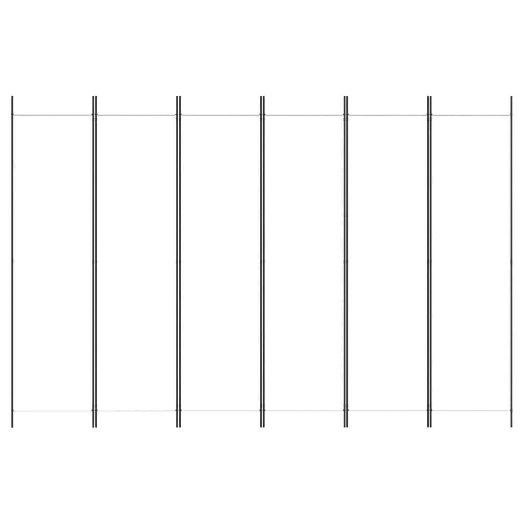 6-Panel Room Divider White 300x200 cm Fabric