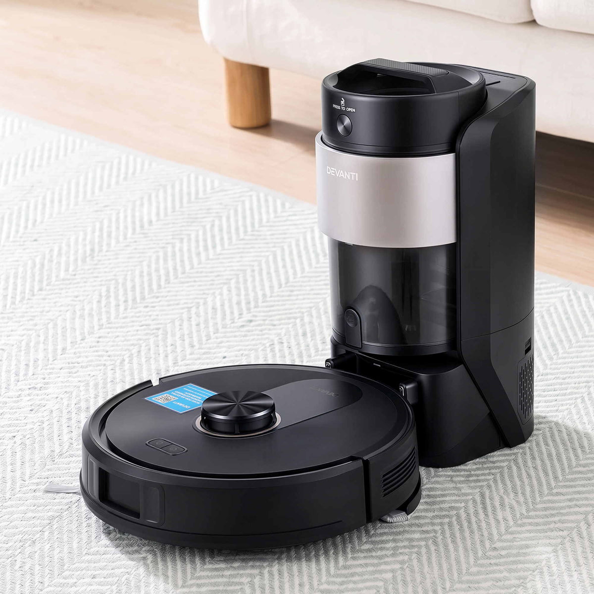 DEVANTI 3in1 Robot Vacuum and Mop, Self-Empty APP Control 6000Pa LDS Laser